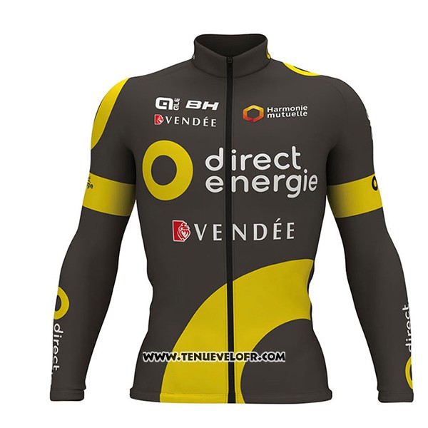 2017 Maillot Ciclismo Direct Energie Ml Vede Militare Manches Longues et Cuissard